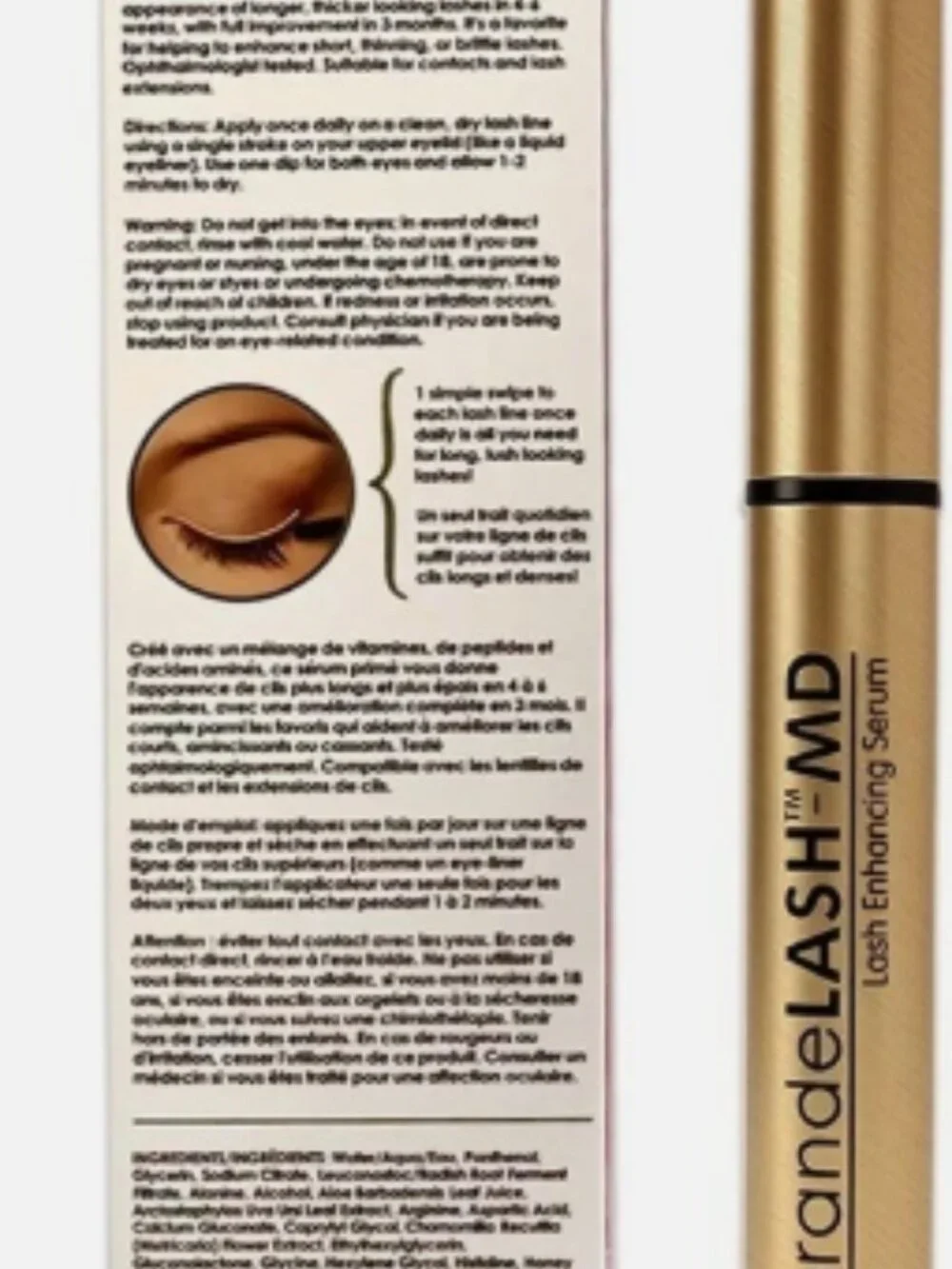1 Bottle 4ML Grande LASH-MD Lash Enhancing Serum 6 Month Supply EXP: 2029
